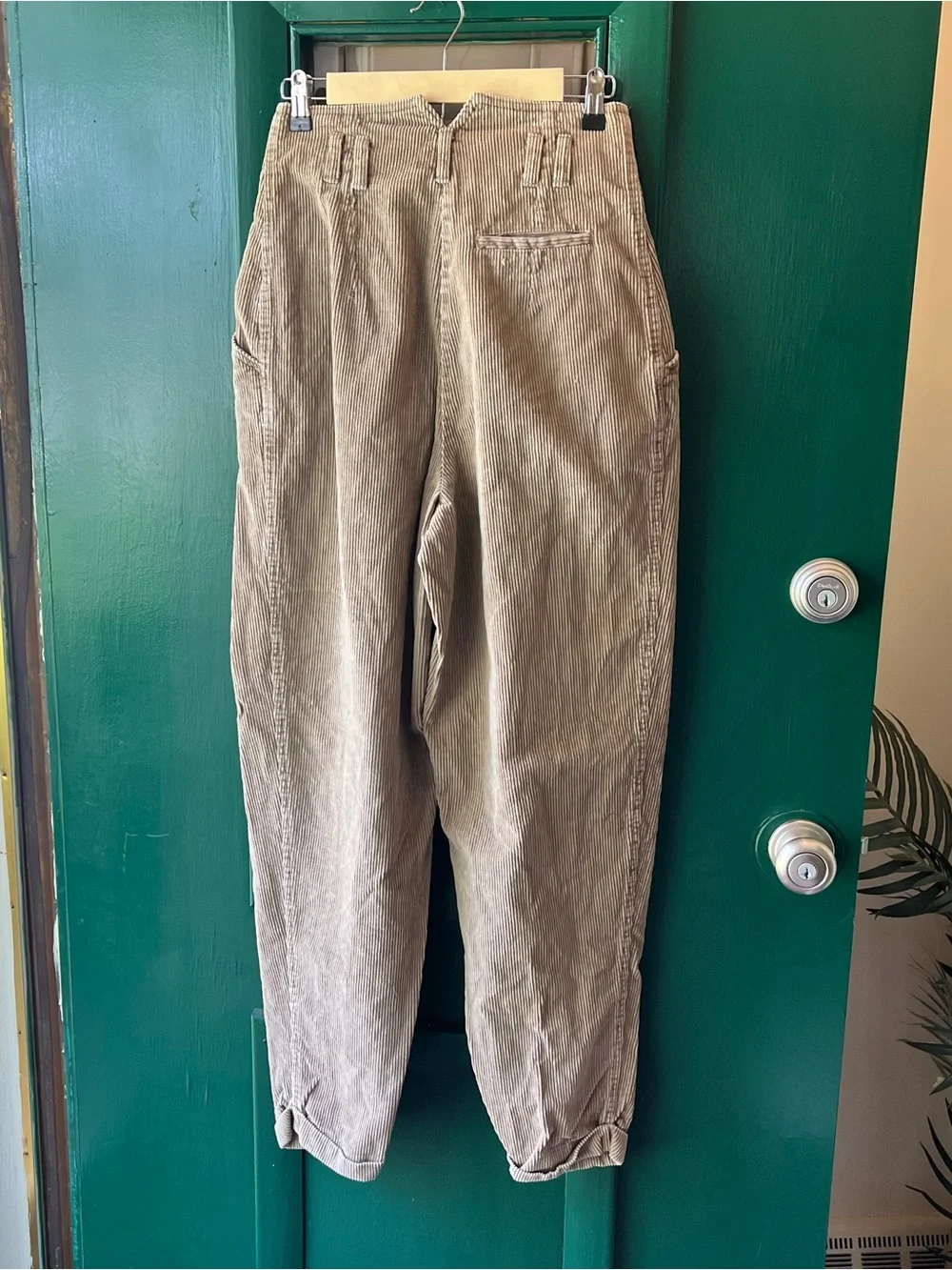 Outback Red Men's Corduroy Trousers in Light Taupe